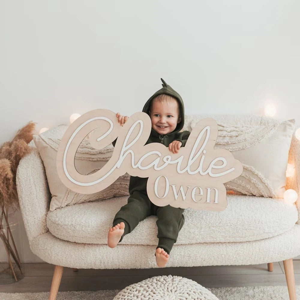 Personalisiertes Namensschild, Hochzeitsname, Partyschild, personalisierbar, Geburtstag, Baby-Geschenke, Kinderzimmer-Schild, Holztafel, Tischdekoration