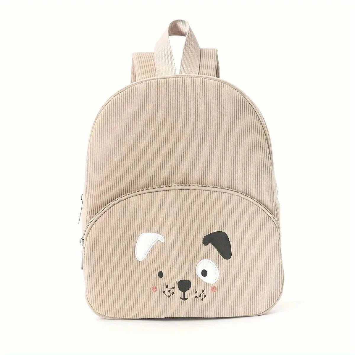 Personalisierter Kleinkind-Rucksack – Cartoon Bär aus Cord | Mit gesticktem Namen