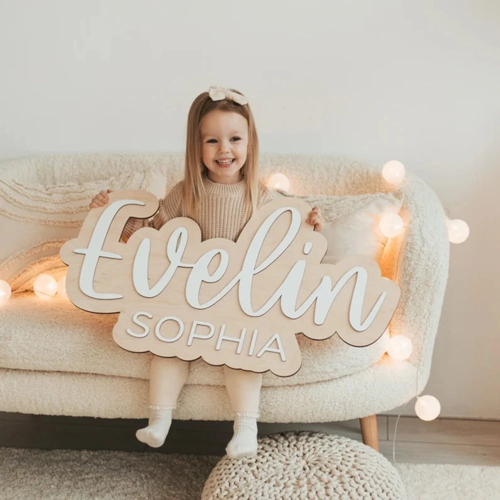 Personalisiertes Namensschild, Hochzeitsname, Partyschild, personalisierbar, Geburtstag, Baby-Geschenke, Kinderzimmer-Schild, Holztafel, Tischdekoration
