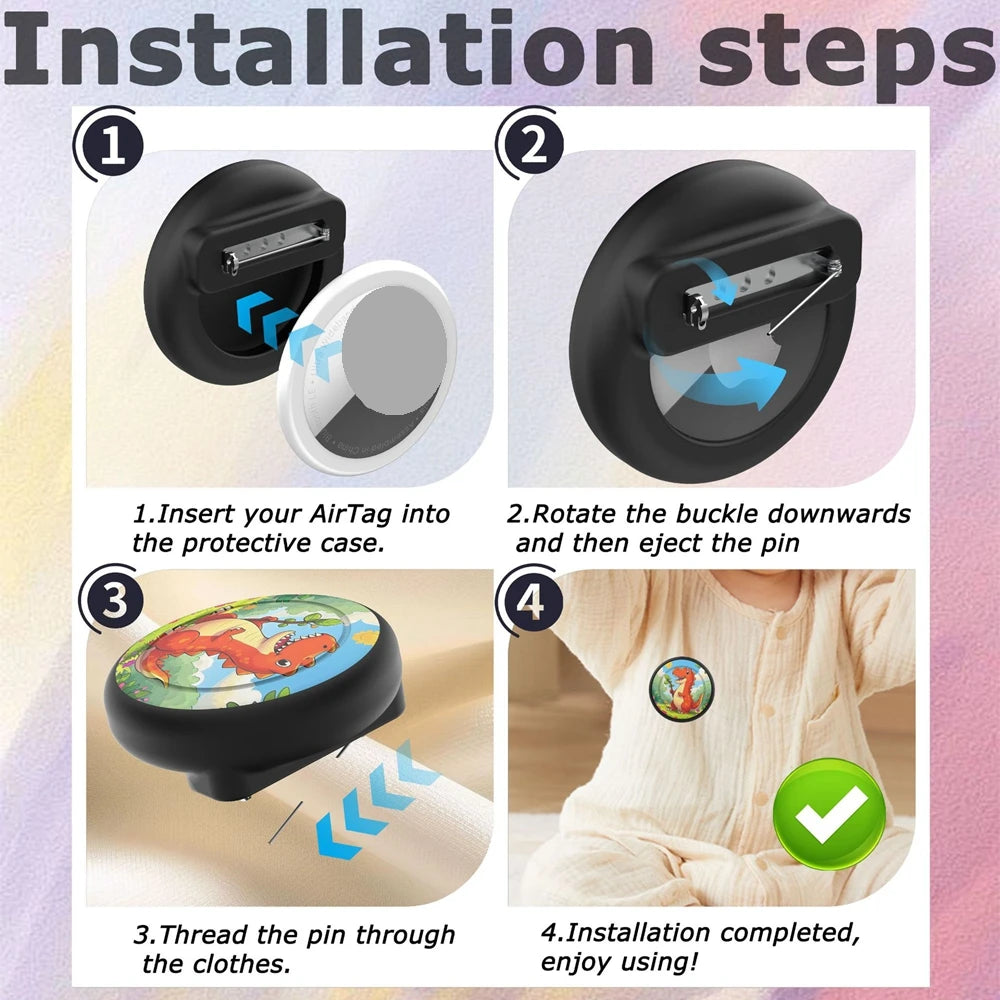 Silikon-Schutzhülle mit Sicherheitsstift für Kinder – passend für Smart Tags